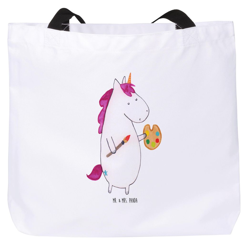 Mr. & Mrs. Panda Tote Bag Einhorn Künstler - Weiß - Geschenk, Englisch, Unicorn, Einhörner, Tasche, Laptoptasche, Strandtasche, Büchertasche, W...