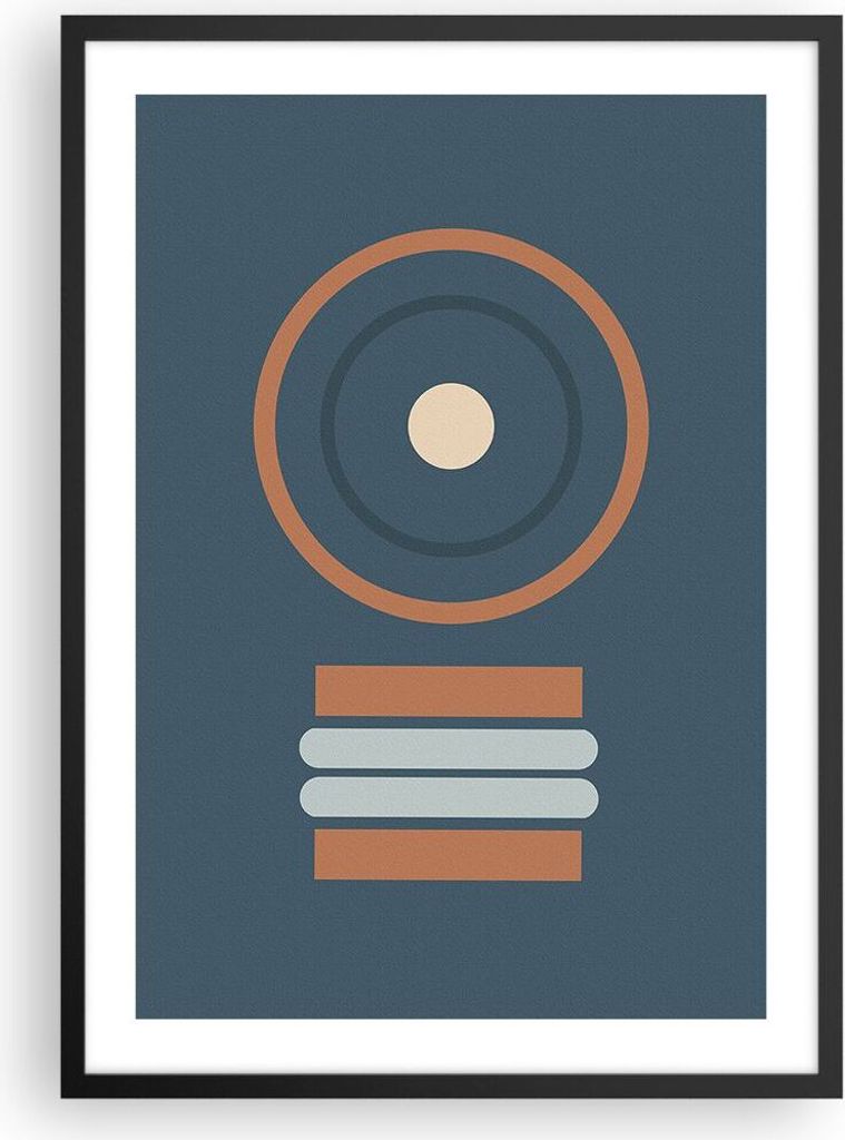 Gerahmtes Poster - Schwarzer Rahmen - Abstrakt modern Muster - 50x70 cm - Wand Bild - Wanddeko - Wandbilder - Kunstposter - Wandposter - Bilderrahm...