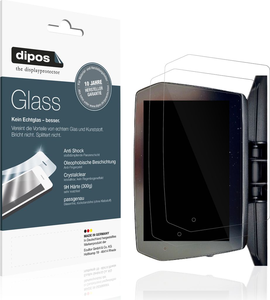 2x Schutzfolie für Voge SR4 Max - Anti-Shock 9H Folie dipos Glass Kunststoffglas