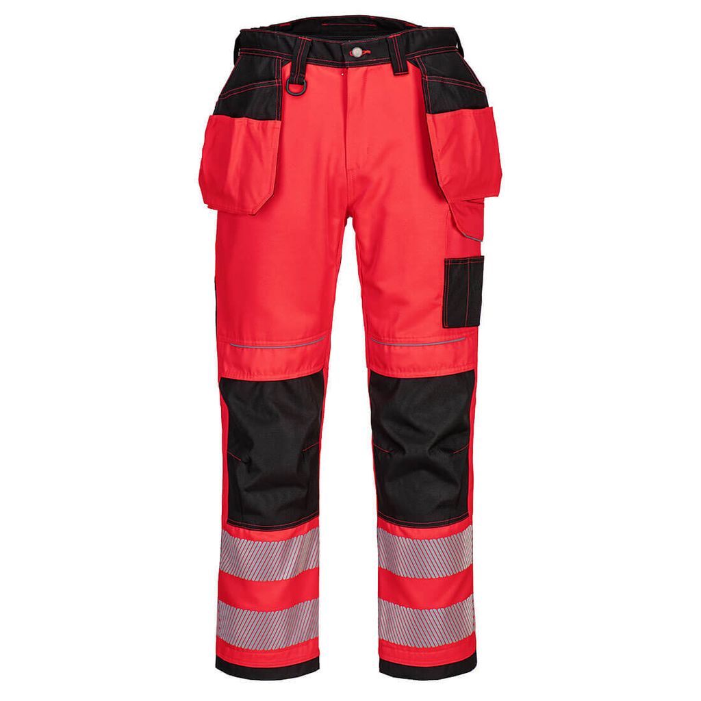 Portwest T501 PW3 Warnschutzhose Red/Black Gr. 32
