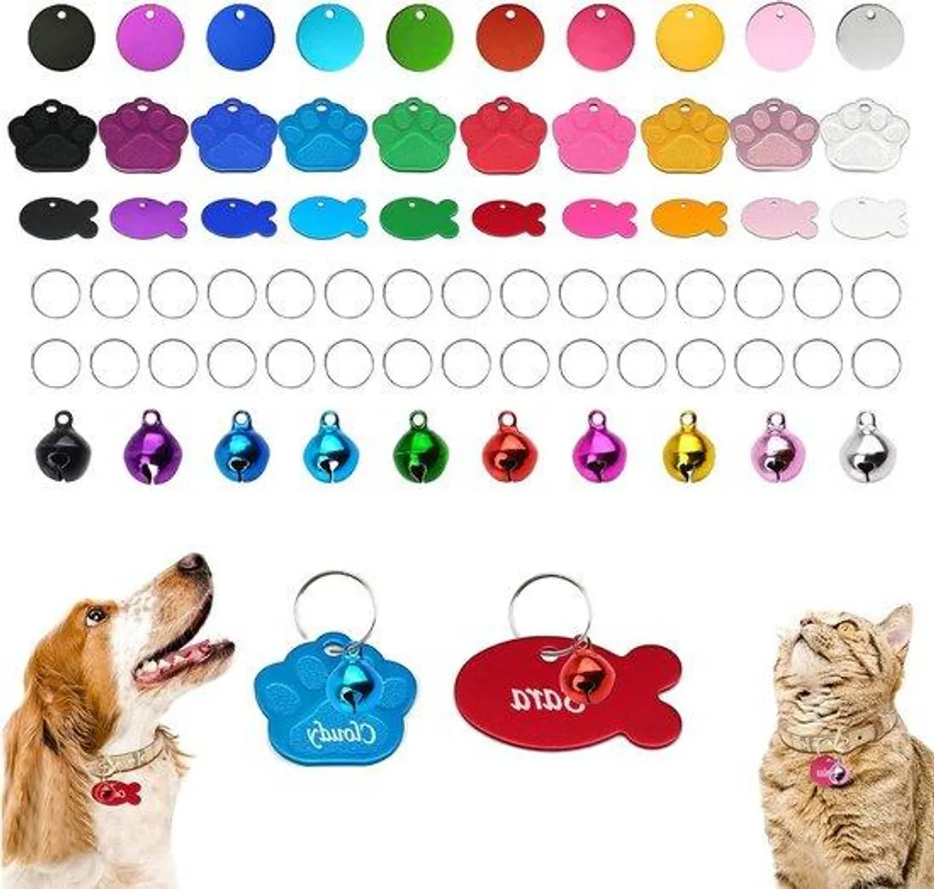 Plaques d'Identité pour Chien et Chat - Lot de 30 Médailles Rondes Vierges