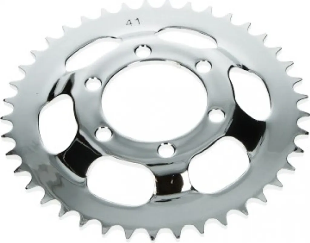 Pignon 41 dents KS50 finition chrome renforcé 3/16 pour moto vintage