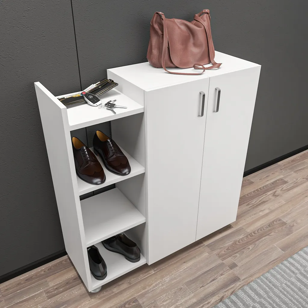 Rangement Chaussures Gain de Place Asus DCD Blanc 95x90 cm Skye Decor