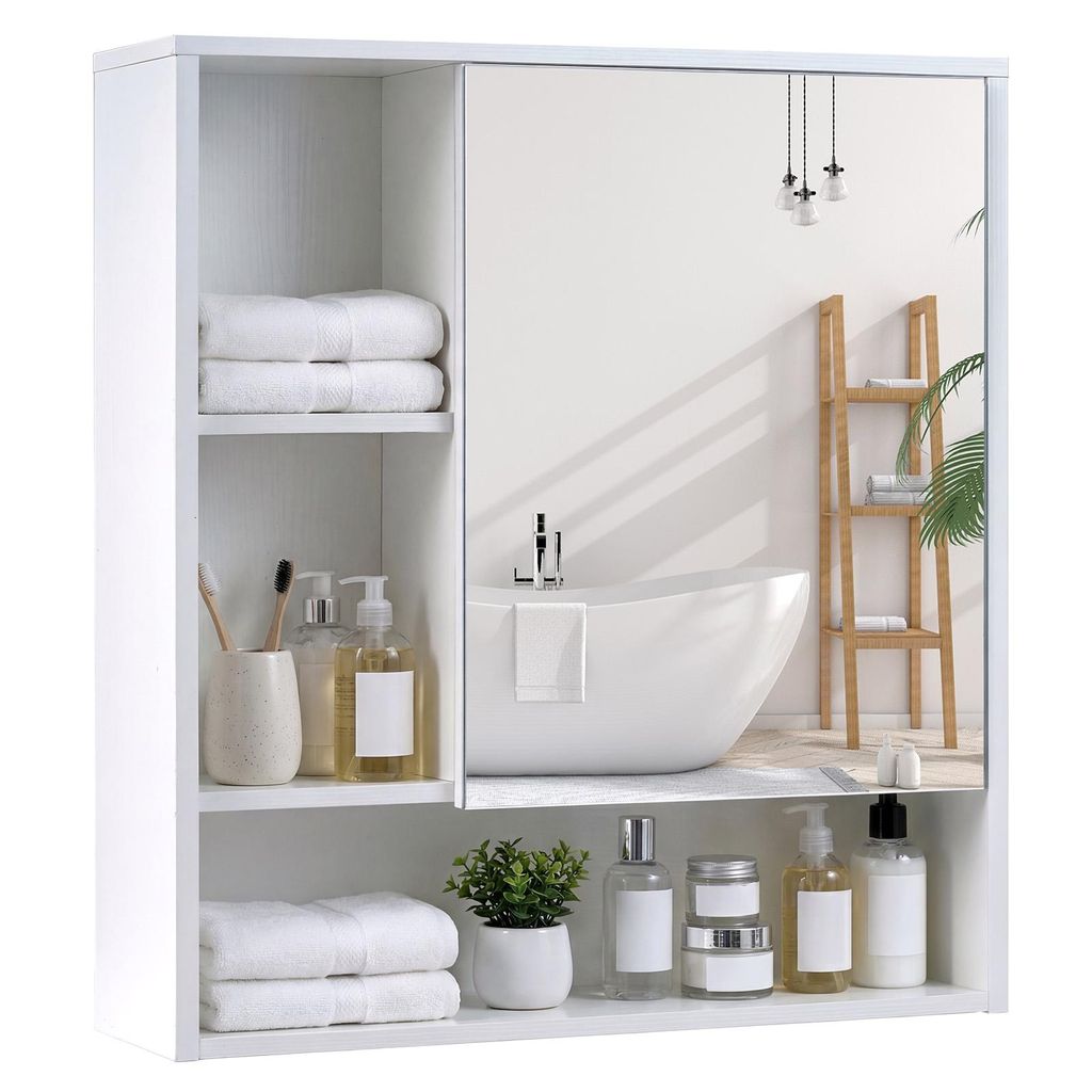 COSTWAY Spiegelschrank, Badezimmerschrank mit Spiegeltür & Produktbild 