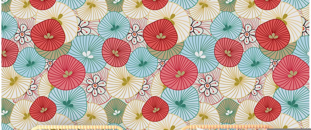 Coloray Fototapete 152x104 cm Vlies-Fototapete - Blumenverzierung