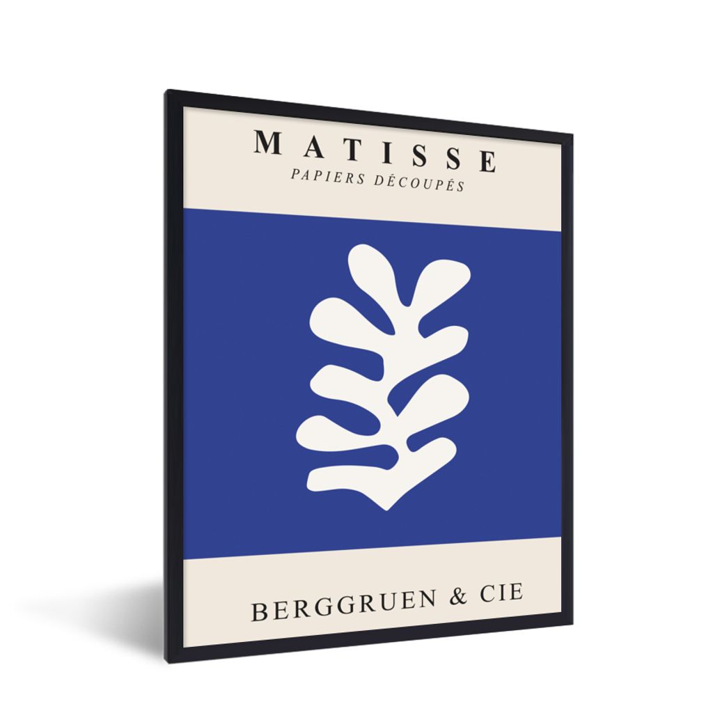 MuchoWow Gerahmtes Poster Blau - Formen - Abstrakt - Henri Matisse 30x40 cm - Poster mit Schwarzem Bilderrahmen Wandposter Rahmen Foto Bilder - W...