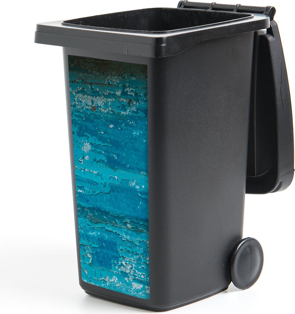 MuchoWow Mülltonnenaufkleber Farbe - Blau - Rost 44x98 cm - Containeraufkleber - Aufkleber - Mülltonnen-Aufkleber