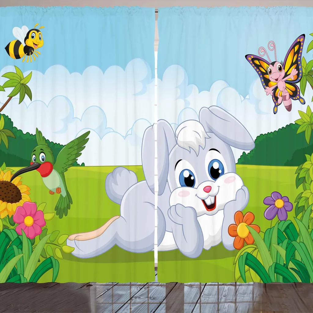 Tenda Cameretta Bambini Coniglietti 280x175 cm - ARANDE Arredo Bimbi