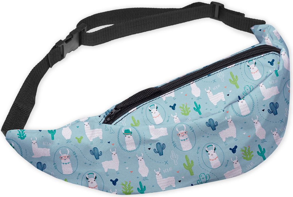 Modische Gürteltasche Sporttasche Bauchtasche mit Reissverschluss Hüfttasche Llama