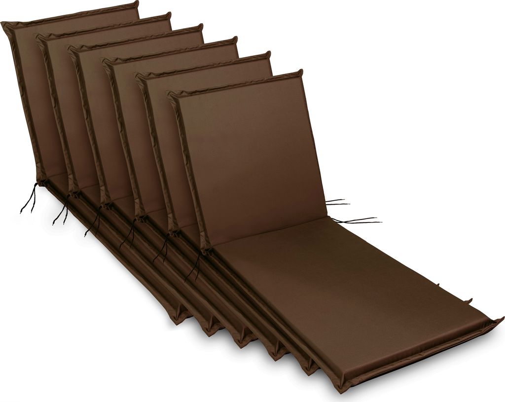 sunnypillow 6 Stück Liegenauflagen 190 x 60 Auflage Polster für Gartenmöbel extra dick 9cm waschbar wasserdicht Polsterauflagen für Gartenliege...