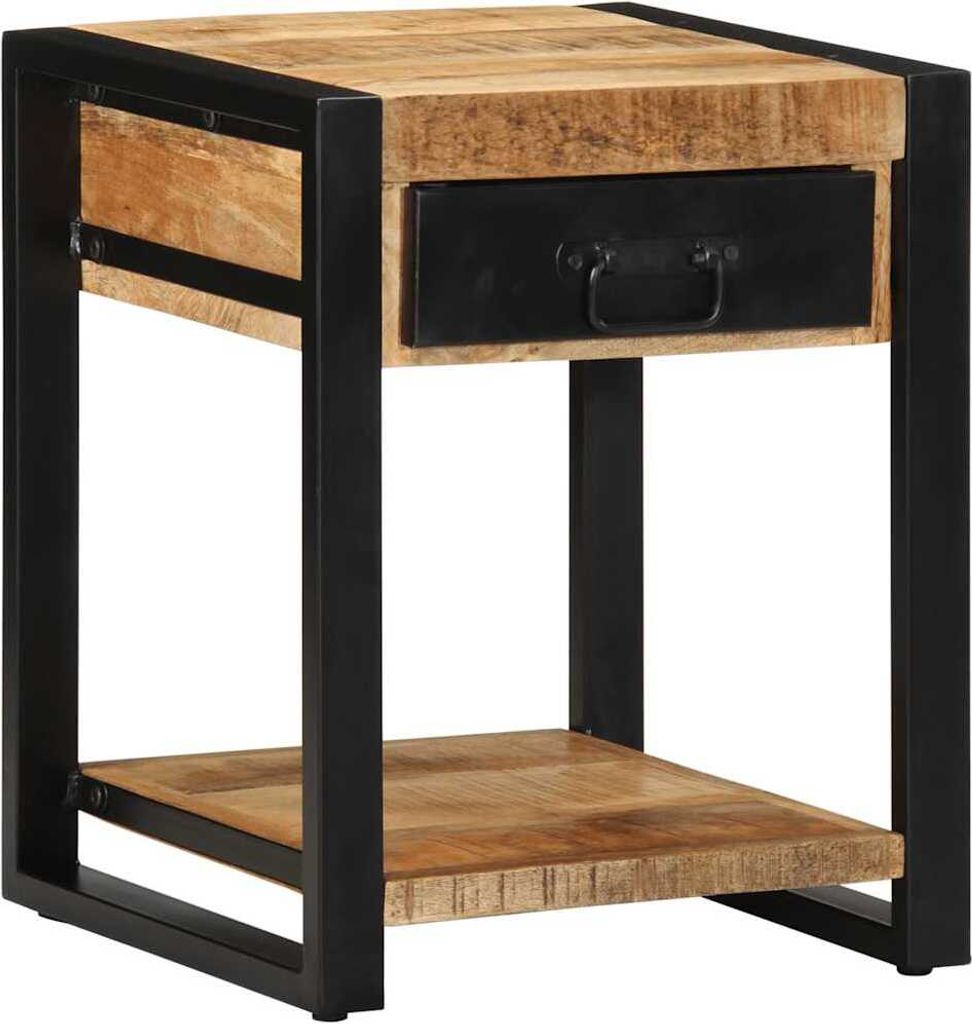 Möbel Beistelltisch 40x40x50 cm Raues Massivholz Mango - Beistelltische 4015941