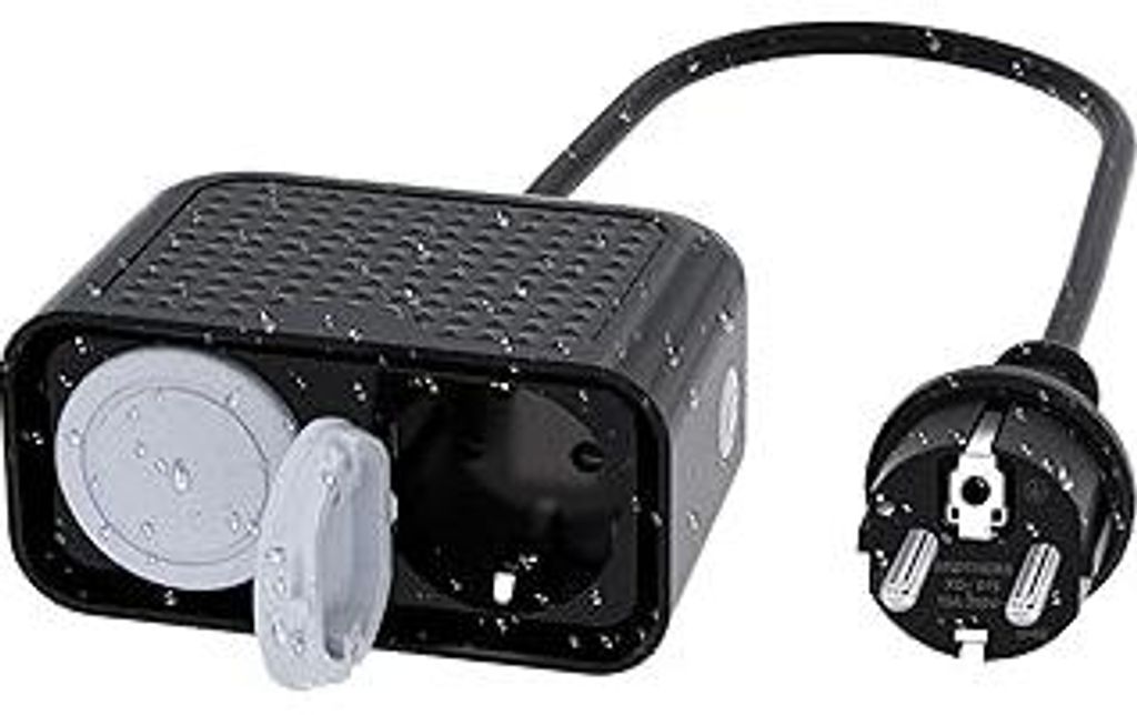 HITRENDS WLAN Steckdose Outdoor, Smart Life Aussensteckdose Wasserdicht, Doppelsteckdose Außensteckdose, Kompatibel mit Alexa, Google Home, 16A, I...