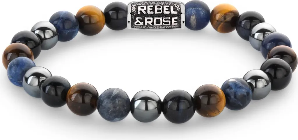 Bracelet Sodalite et Oeil de Tigre Rebel & Rose RR-80100-V-L Homme