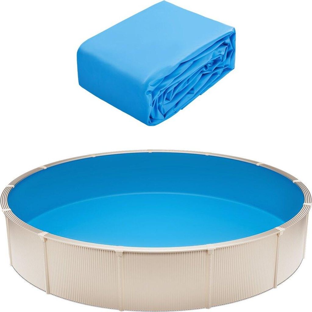 Runde Poolfolie 15 ft Unibead Poolfolie 47 in Wandhöhe Einfarbig
