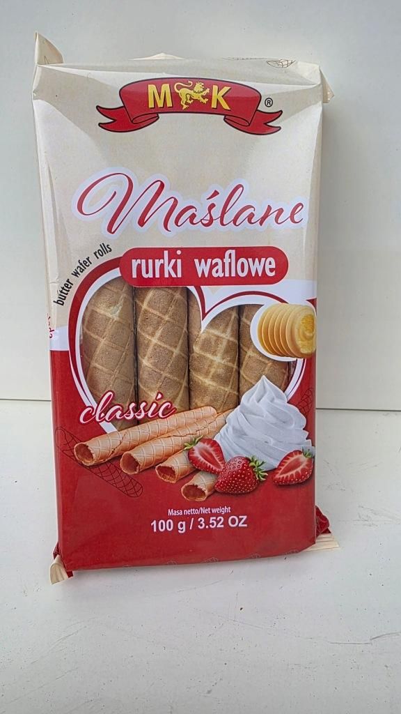 Maślane rurki waflowe duże 100g MK Zdjęcie produktu 