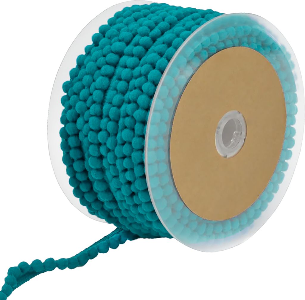 Bommelborte Mini 25m x 11mm uni Bommelgröße 6mm Pomponband Pomponborte 22 Farben