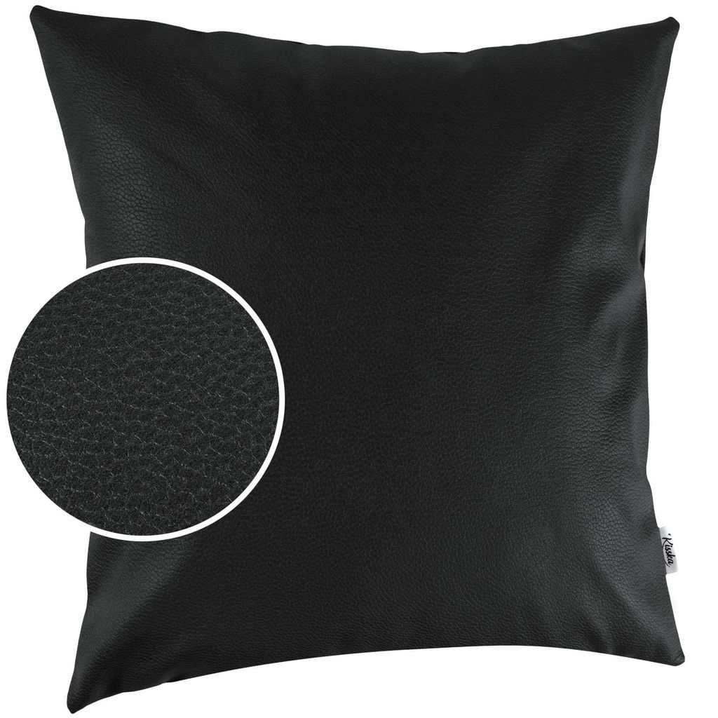 Kissenhülle atmungsaktiv in Leder-Optik ohne Füllung 40 x 40 cm Schwarz, Hauptbild