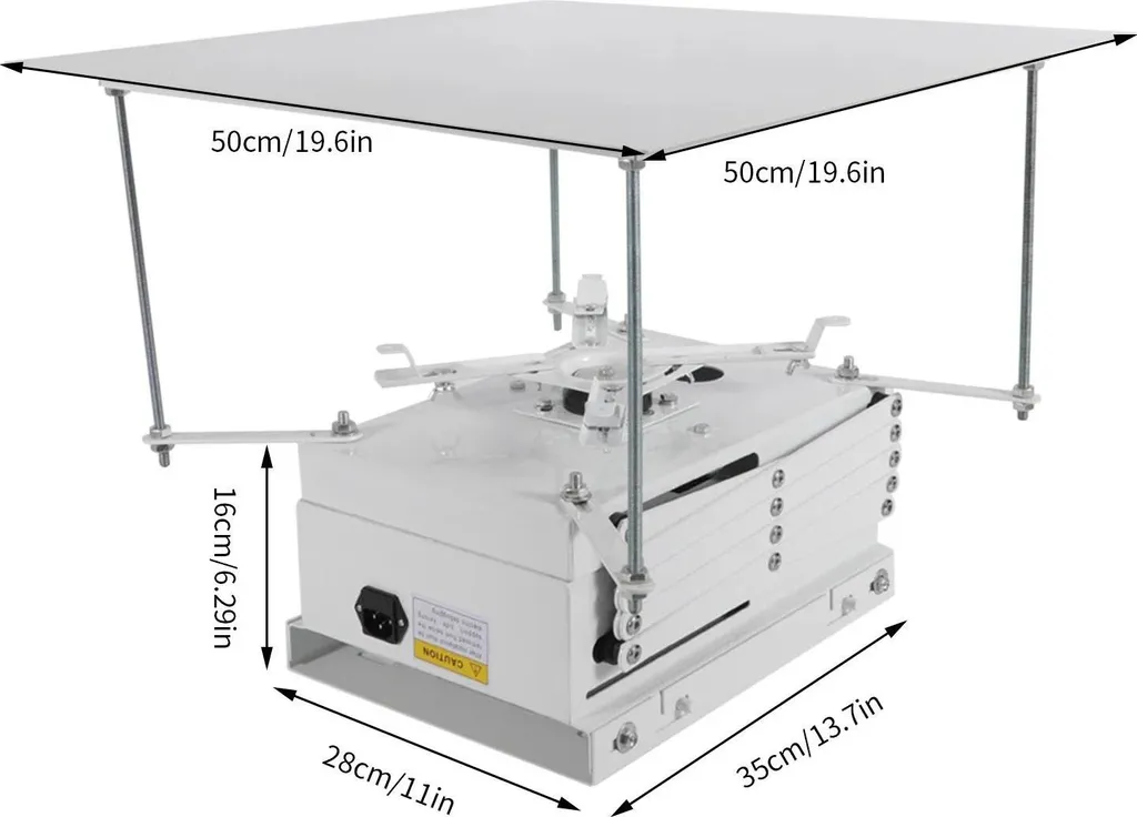 Support pour projecteur blanc 50x50 cm avec hauteur réglable et télécommande - 2