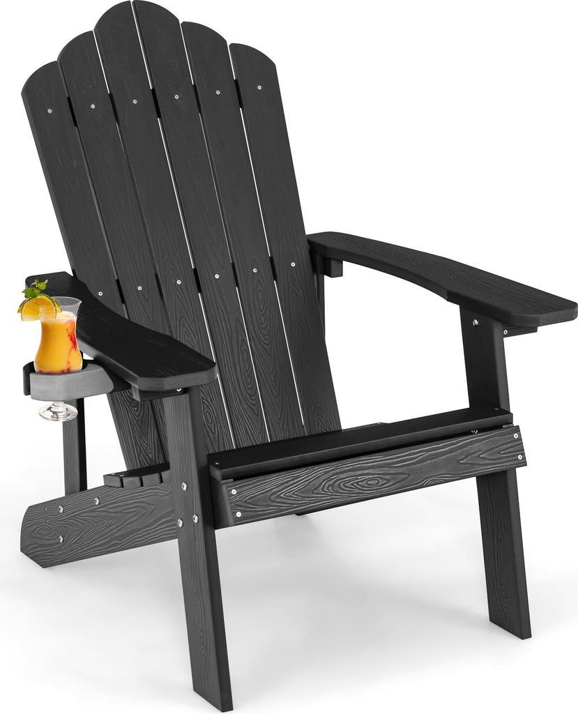 COSTWAY Chaise Adirondack avec porte-gobelet, chaise de Image du produit 