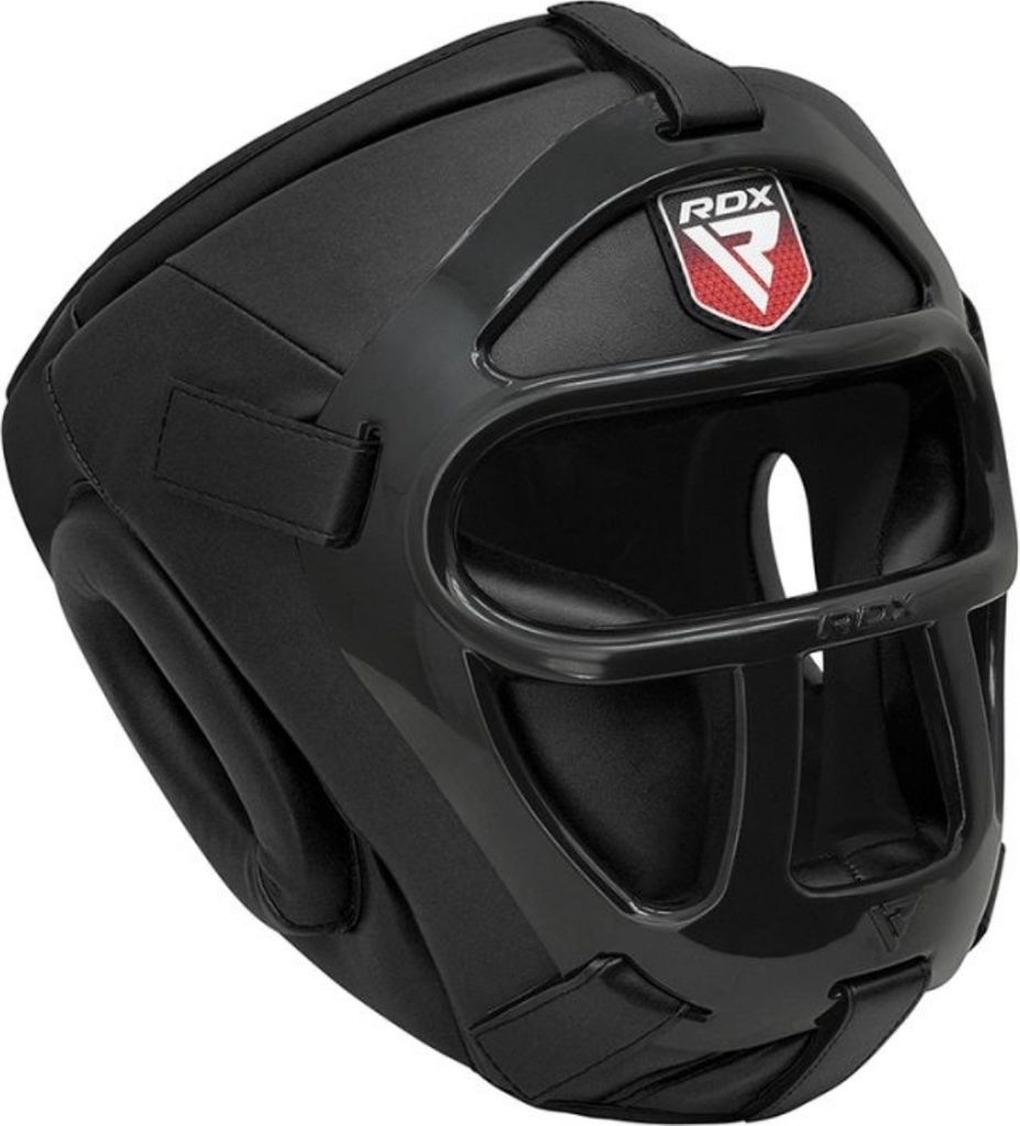 RDX Sports T1 Kopfschutz mit abnehmbarem Gesichtskäfig - Mittel – Farbe: Schwarz