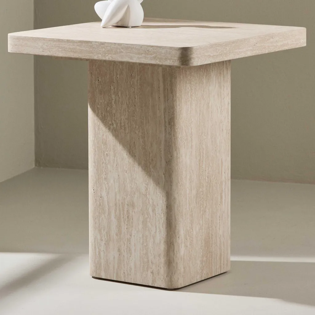 Table basse beige Qvart mate résistante et facile à monter pour séjour - 8