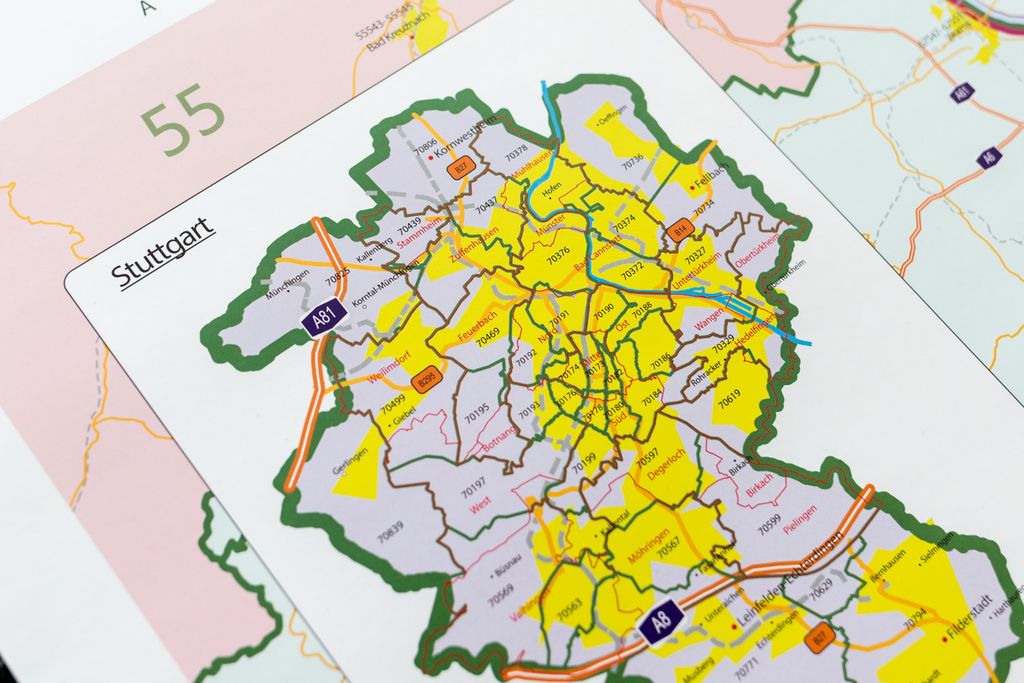 XL Postleitzahlenkarte von Baden-Württemberg, PLZ Wandkarte Produktbild 4