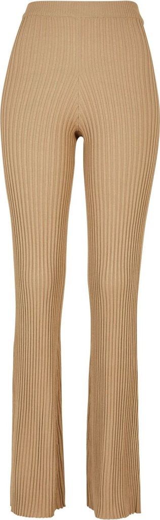 Urban Classics Ladies Flared Rib Knit Leggings beige - XXL