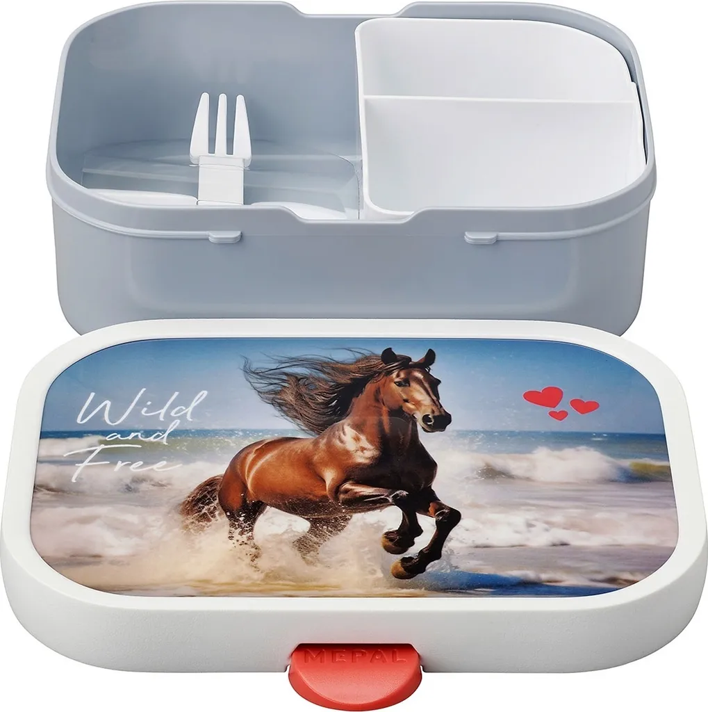 Portamerenda Mepal Campus Wild Horse 750ml - Bento Box e Forchetta - 4