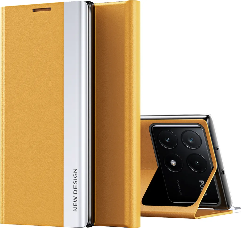 Cover a Libro Gialla per Redmi K70E / Poco X6 Pro | Design in Cuoio PU