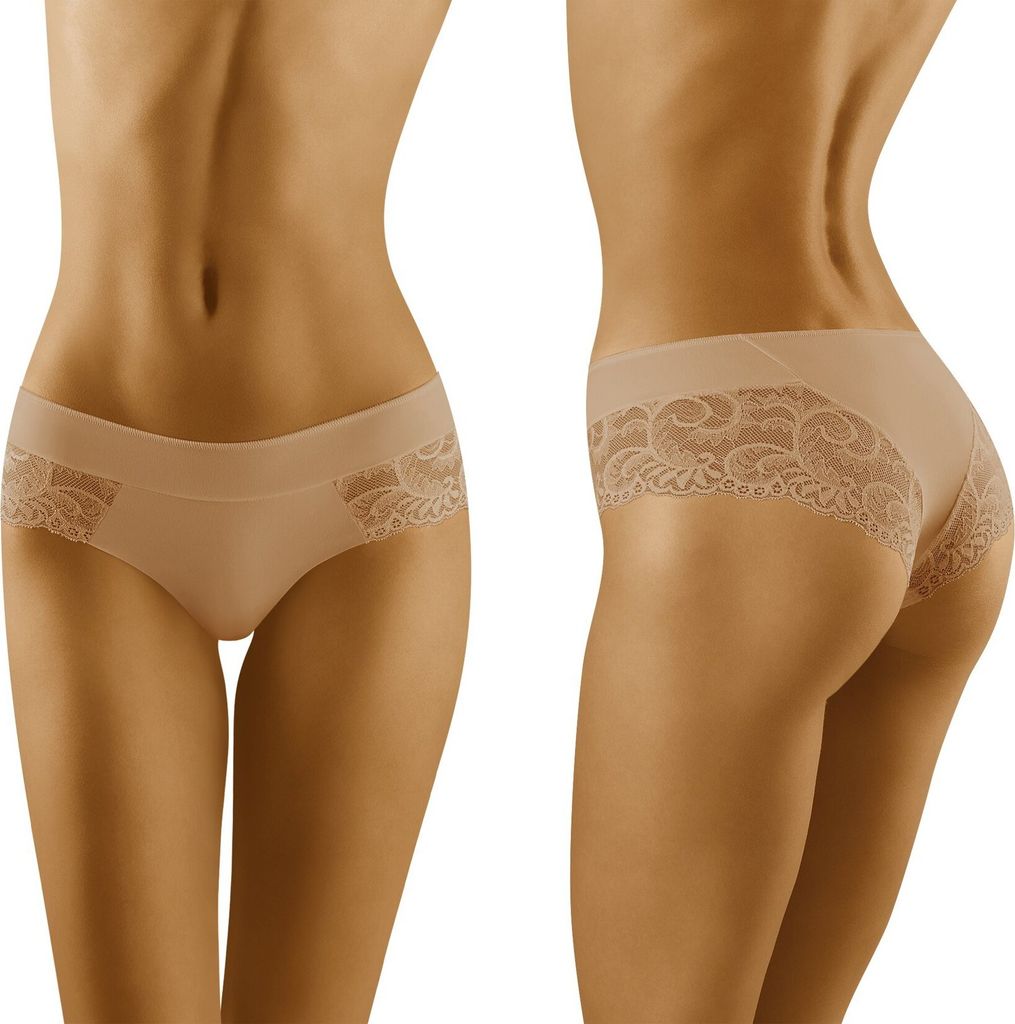 Wolbar wb403 damen shorts unterhose unterwäsche laserschnitt , beige, xl