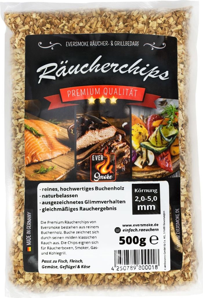 Eversmoke Premium Räucherchips "De Luxe 2,0-5,0mm", 500g