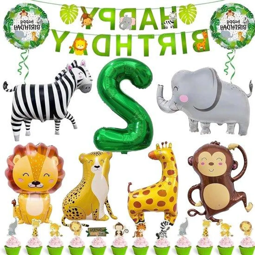 Déco Jungle 2 Ans : Kit de 34 Ballons Safari pour Fête sans Stress