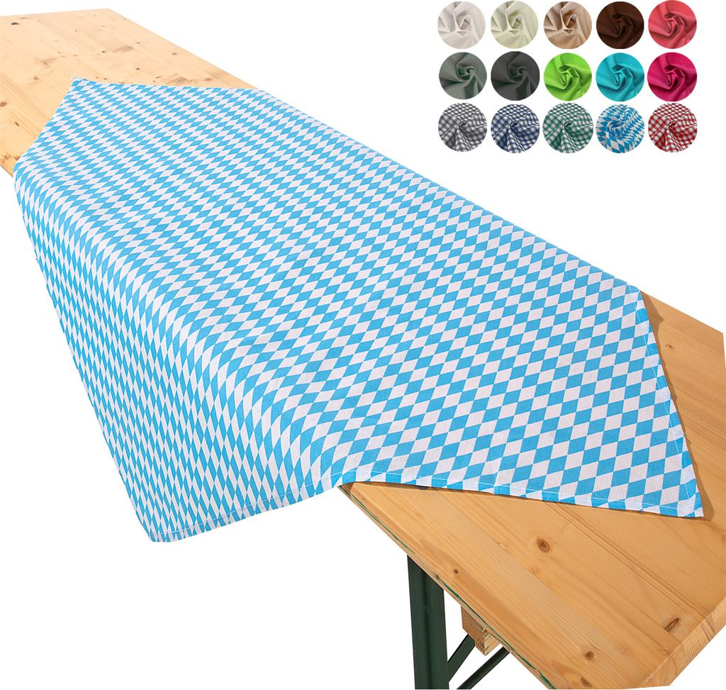 heimtexland Tischdecke Bierzeltgarnitur Biertischdecke Garten Tischdeko Mitteldecke Typ861 Bayrisch Raute 90x90 cm