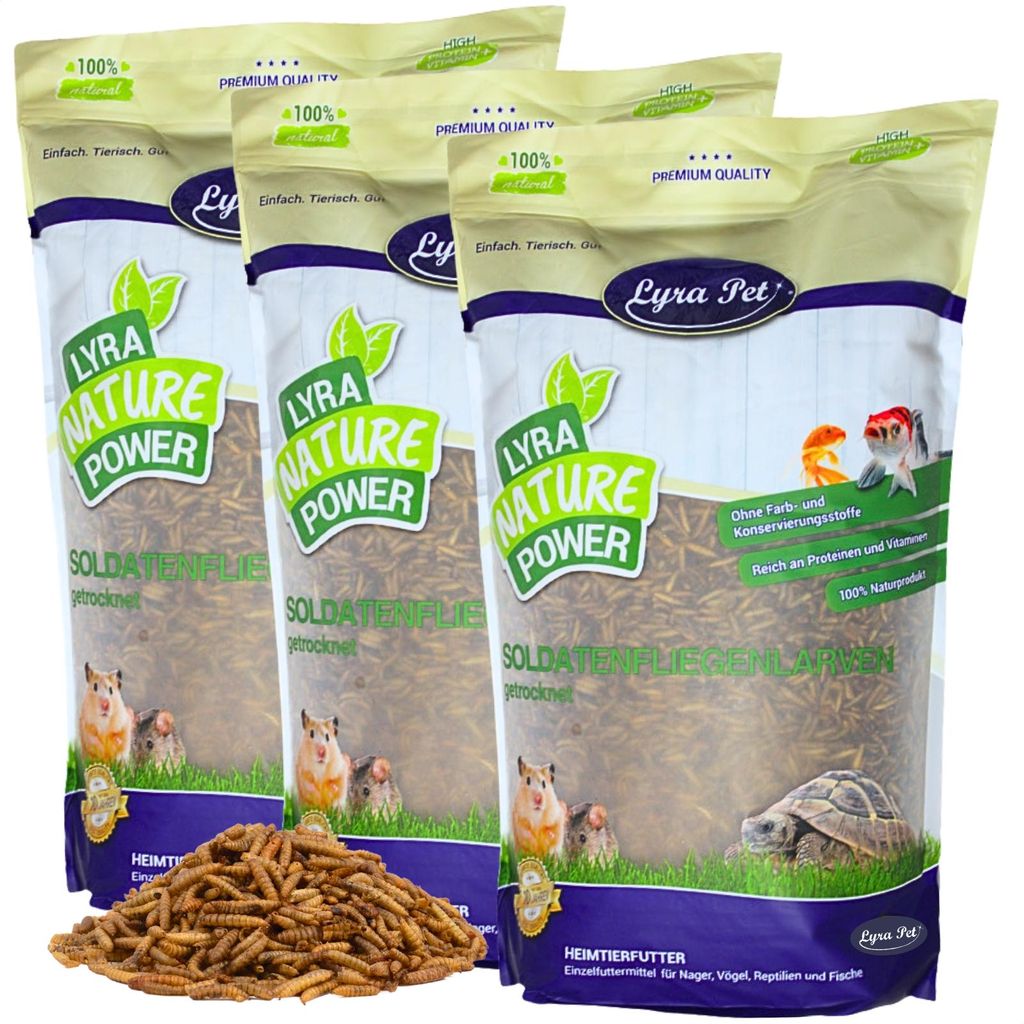 15 kg Lyra Pet® Soldatenfliegenlarven Produktbild 