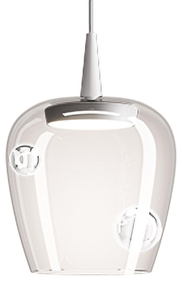 Zafferano Pendelleuchte Bilia 230V LED 8W 2700K Mundgeblasenes Borosilikatglas Transparent Weiß Elegantes Design für moderne Interieurs