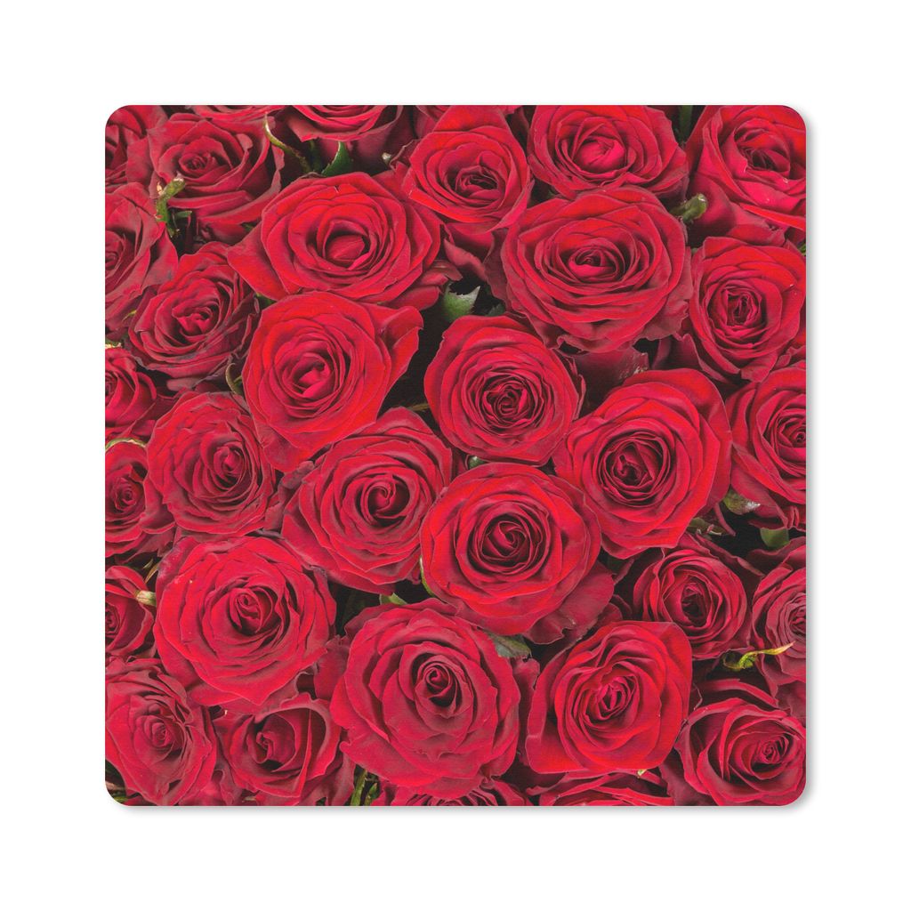 MuchoWow Mauspad Mousepad Rosen - Blumenstrauß - Rot 30x30 cm - Mousepads - Maus Mat - Pad - Mausunterlage - Gaming