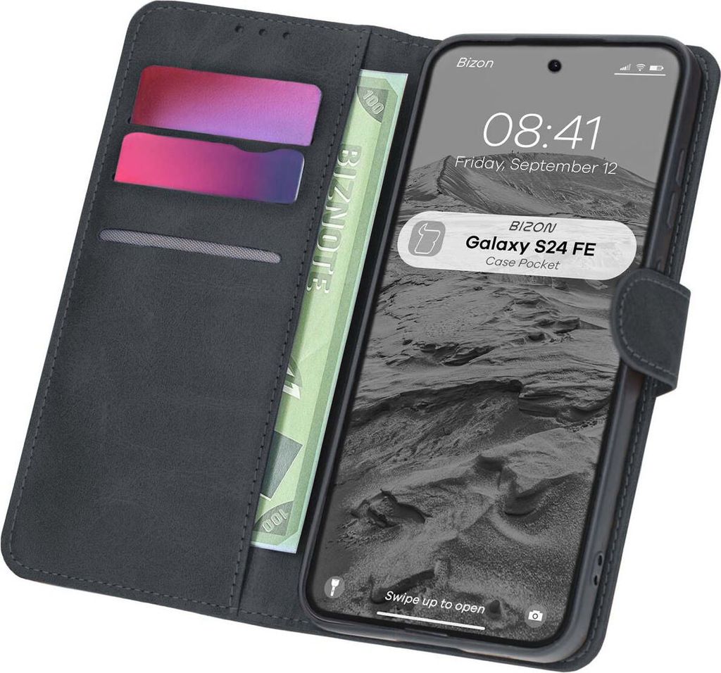 Bizon Case Pocket Samsung Galaxy S24 FE schwarz