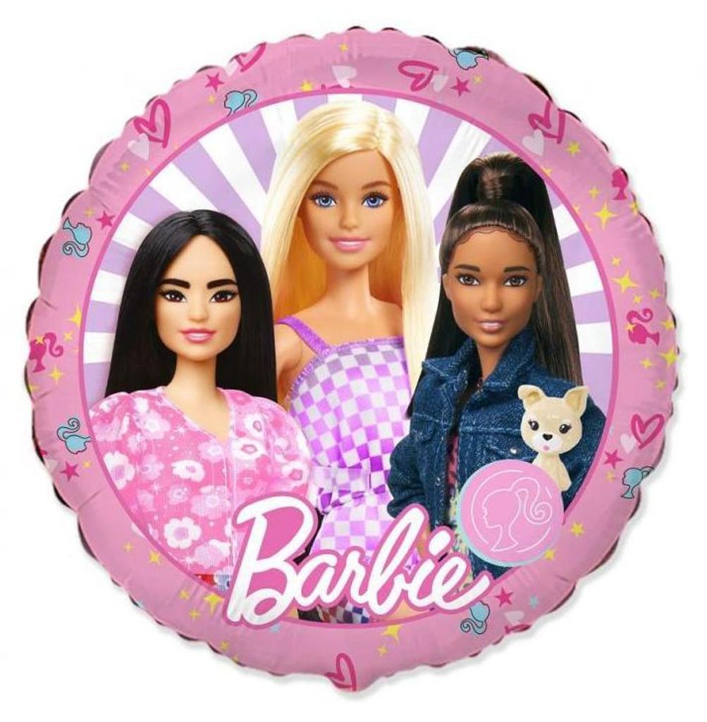 Barbie runder Folienballon, 46 cm, 18" Produktbild 