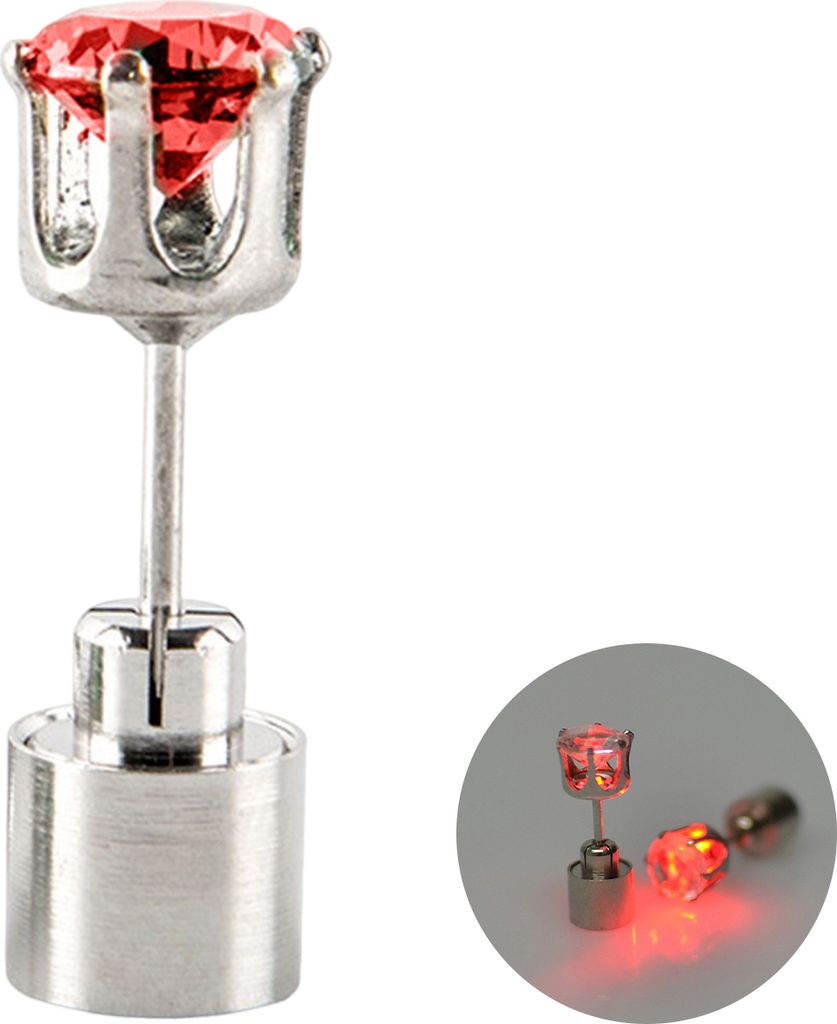 1 Stück Ohrstecker, blinkend, auffällig, hohe Transparenz, handgefertigt, Kunstkristall, dekorieren, tragbare LED-Ohrstecker für Damen, Damen-Ac...