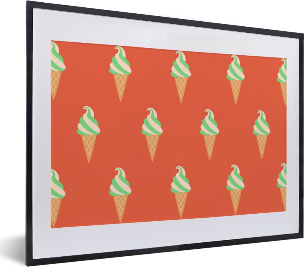 MuchoWow® MuchoWow® Gerahmtes Poster Eiscreme - Muster - Produktbild 