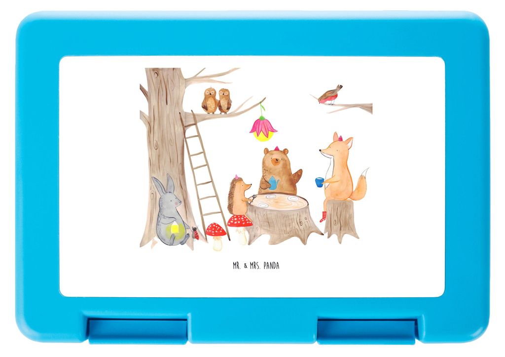 Mr. & Mrs. Panda Snackbox Waldtiere Picknick - Weiß - Geschenk, Igel, Bentobox, Bento Box, Eichhörnchen, Lunchbox, Wald, Fuchs, Lustige Sprüche,...