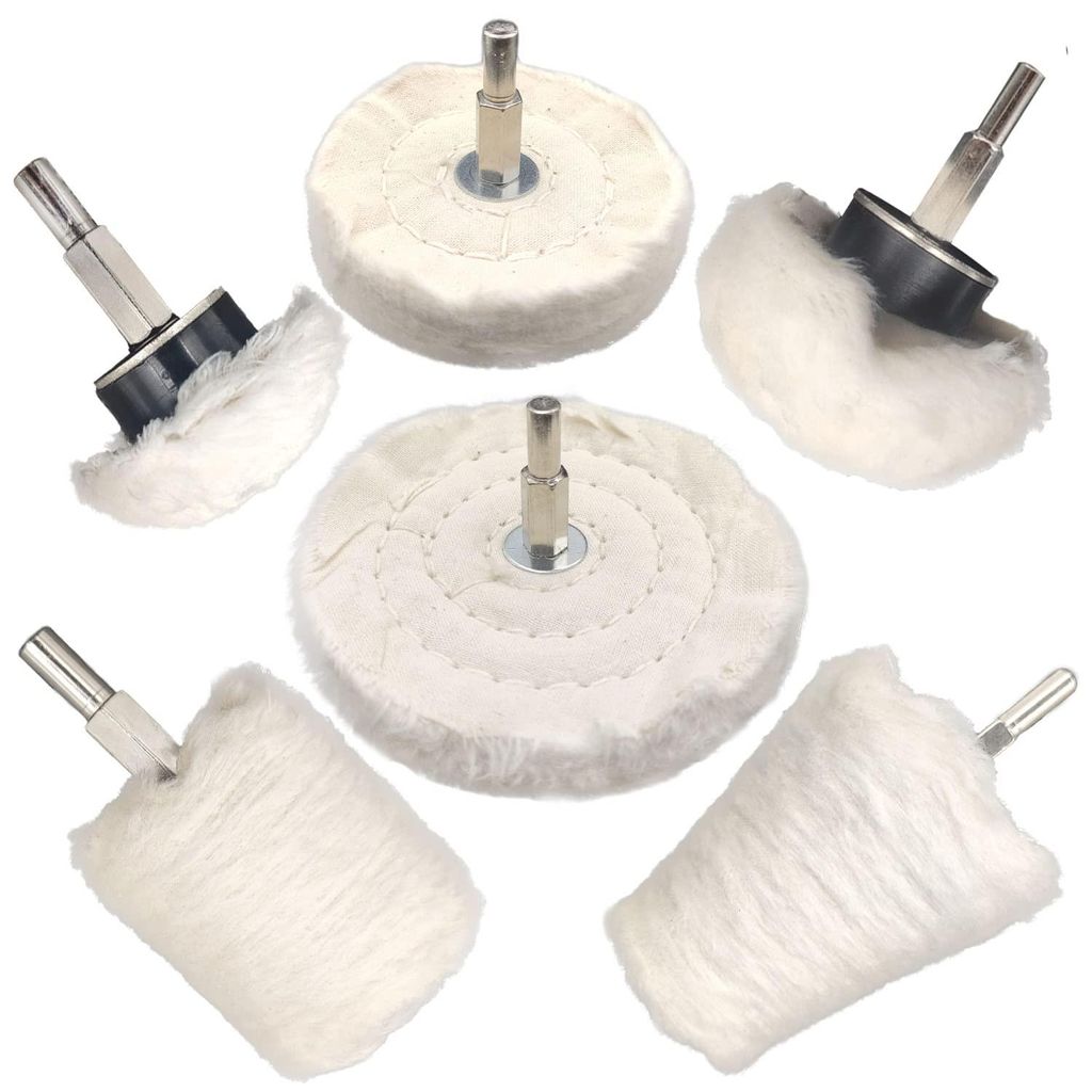 Dieses 6-teilige Polierscheiben-Set für elektrische Bohrmaschinen eignet sich für Materialien wie Metall, Edelstahl, Holz und Keramik.