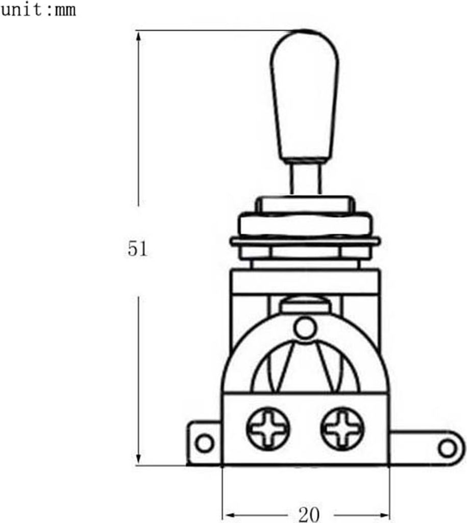3 -Wege -Kurzer -Gitarren -Toggle -Schalter fr Asien Hat SG Elektrikgitarren Pickup -Auswahlhut mit SG Elektrogitarren Kompatibel (BLACK)