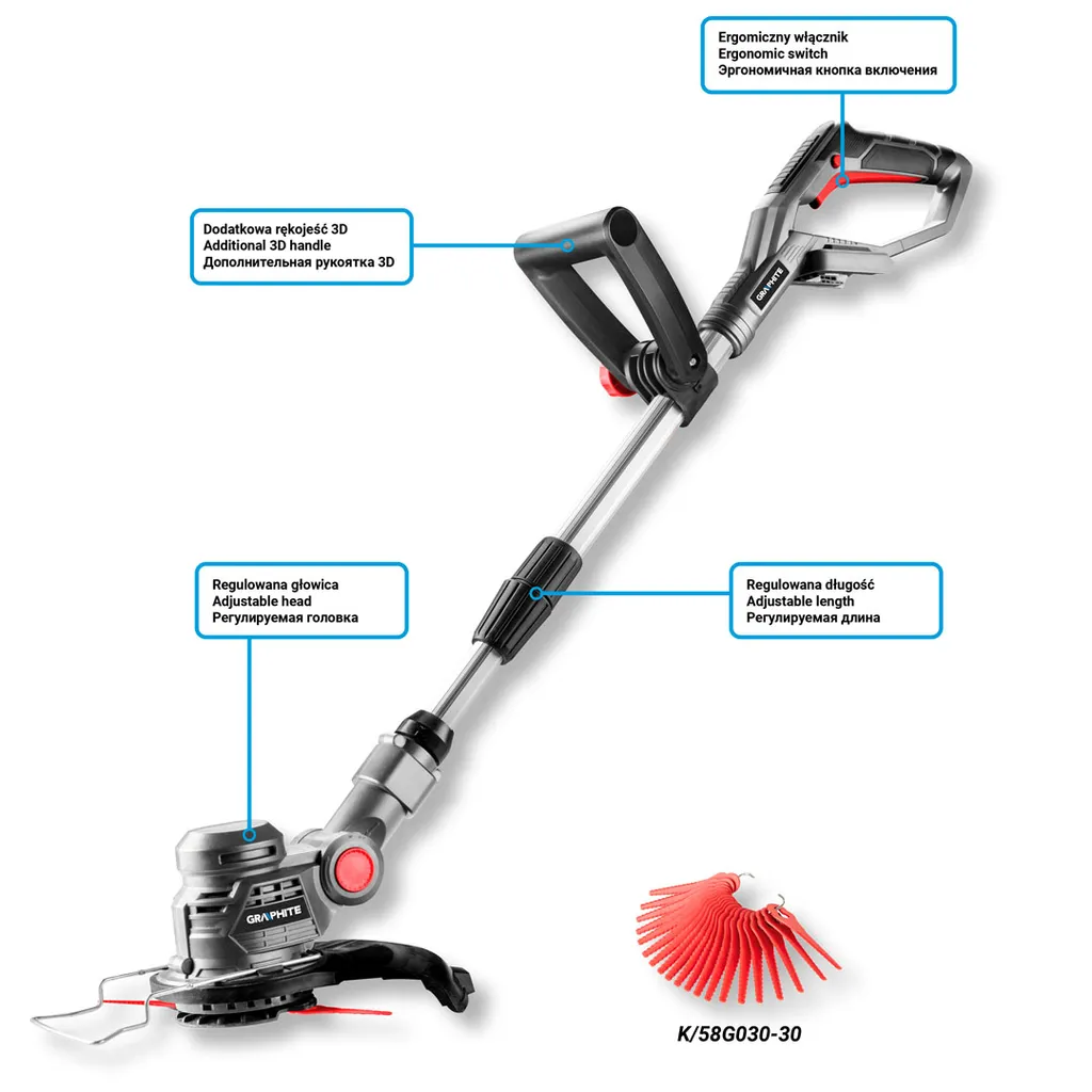 Tagliabordi GRAPHITE 18V 9000 giri/min - Offerta Decespugliatore Online - 3