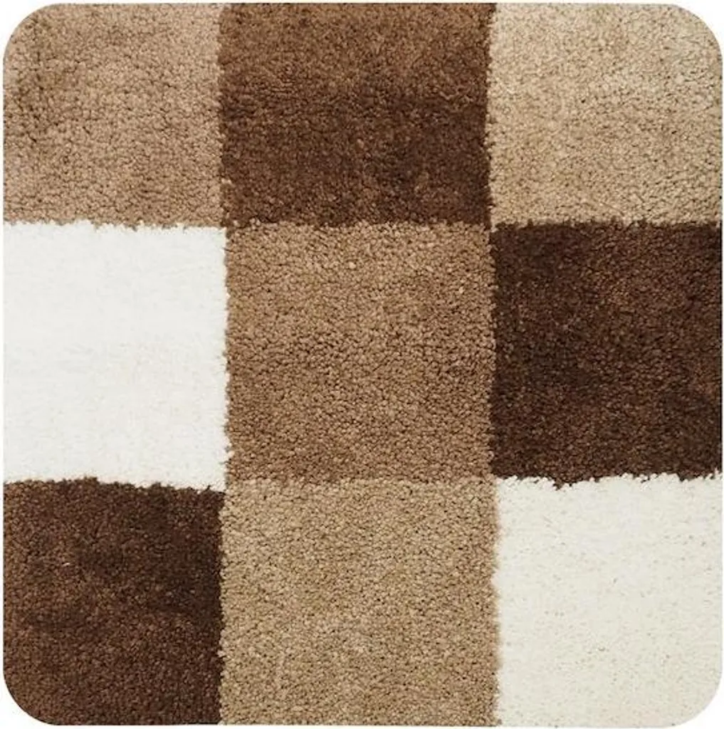 Tapis de Bidet 60x60 Carré Marron Brest Dutch House pour Salle de Bain