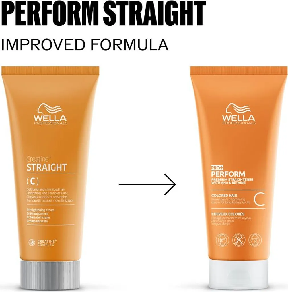 Lissage cheveux colorés Wella Pro+ Perform C crème de 200 ml - 2