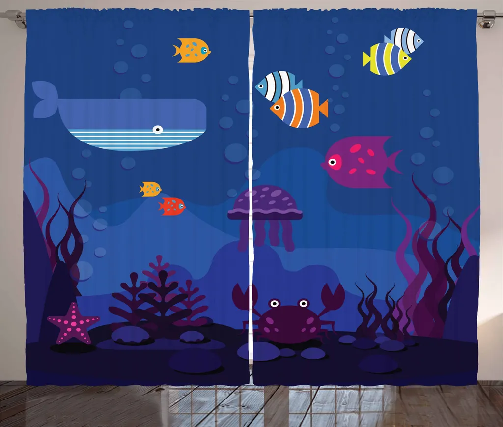 Tenda Rustica Pesci e Balena 280x175 cm | Arredo Mare ABAKUHAUS