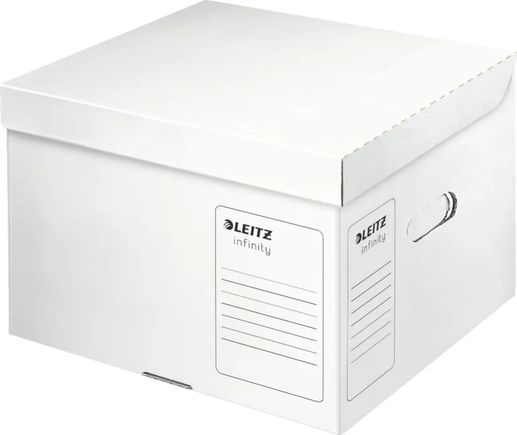 Caisse d'archivage pour dossiers et classeurs Leitz Infinity M blanche