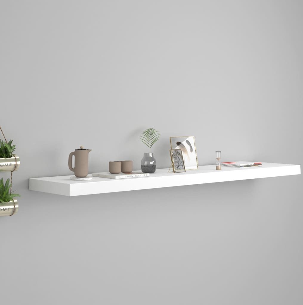 vidaXL Schweberegal Weiß 120x23,5x3,8 cm MDF Produktbild 