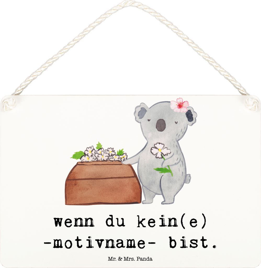Mr. & Mrs. Panda Schild Bestatterin Herz DIN A6 - Weiß - Geschenk, kleine aufmerksamkeit, Türschild, hängeschild, holzbild, Holzschild